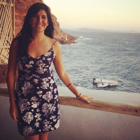 Joie sz L Orchard Dress in Navy Floral with Spaghetti Straps - Picture 5 of 6